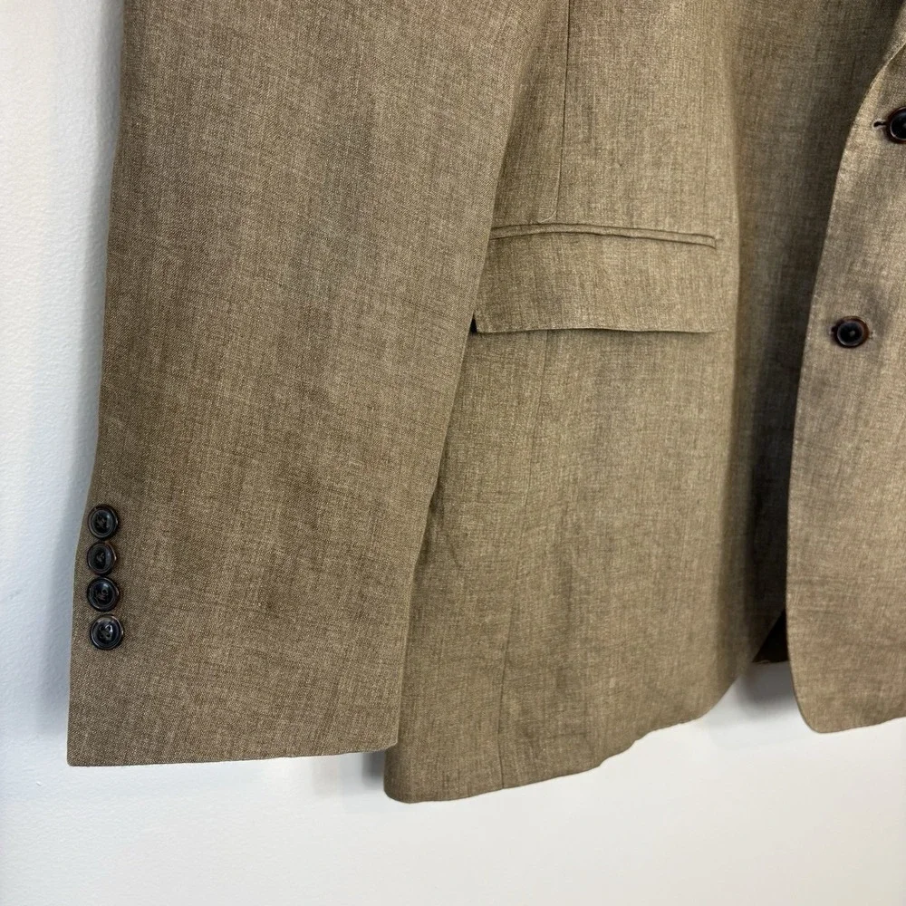 Todd Snyder Linen Sutton Jacket Sz 46L Sport Coat Blazer Unstructured Safari Tan